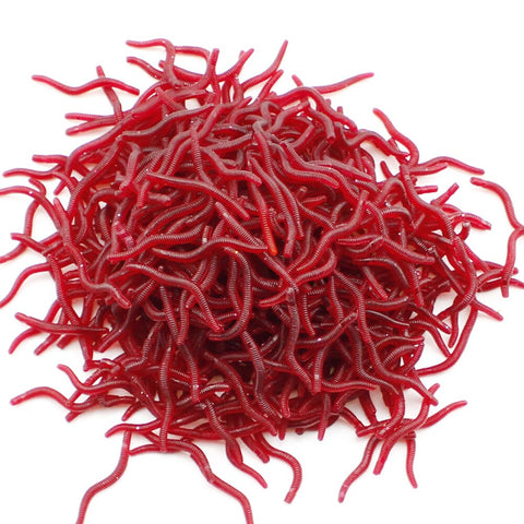 200pcs Lifelike Red Worm Soft Lure