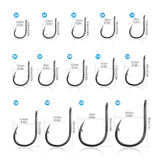 Fishing Hooks Set Carbon Steel Single Circle