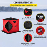 Ice Fishing Tent Waterproof Pop-up 2-Person Carrying Bag